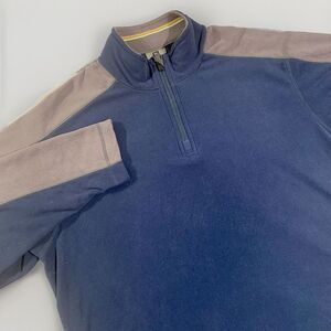 REI Medium Fleece Pullover 1/4 Zip Blue Gray 100% Recycled‎ Polyester